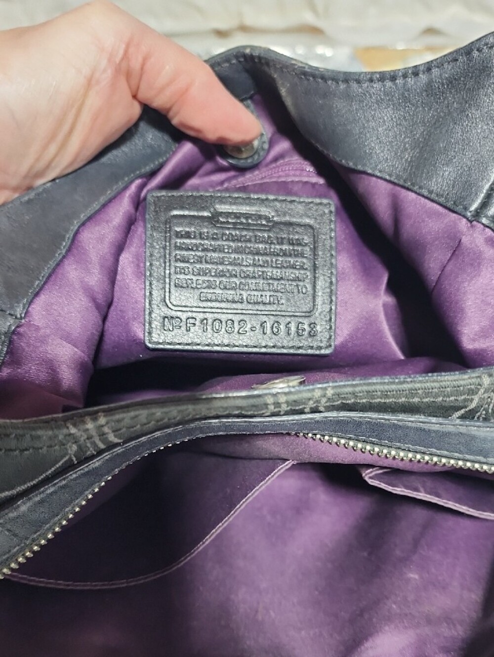 Coach Black Signature Shoulder Bag with Silver Hardware - Picture 7 of 8